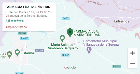 Mapa de localización de la farmacia en Villanueva de la Serena