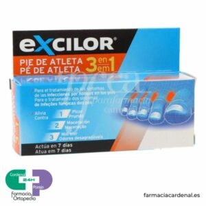 Excilor Pie de Atleta 3 en 1 crema para tratar infecciones por hongos en los pies